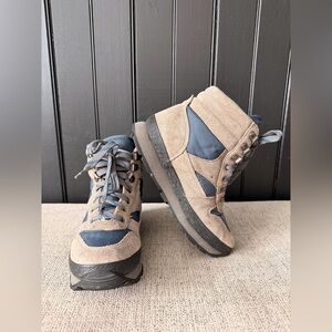 L.L. Bean Women's Leather Boots with Blue Laces
